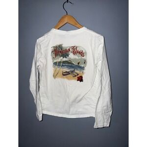 Crazy Shirts Hawaiian Islands Graphic Long Sleeve T-Shirt White Size M